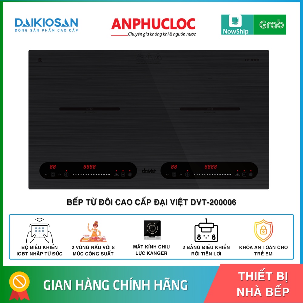 BẾP TỪ ĐÔI ĐẠI VIỆT DVT-200006 CÔNG SUẤT 4000W [ HỎA TỐC 30 PHÚT HCM]
