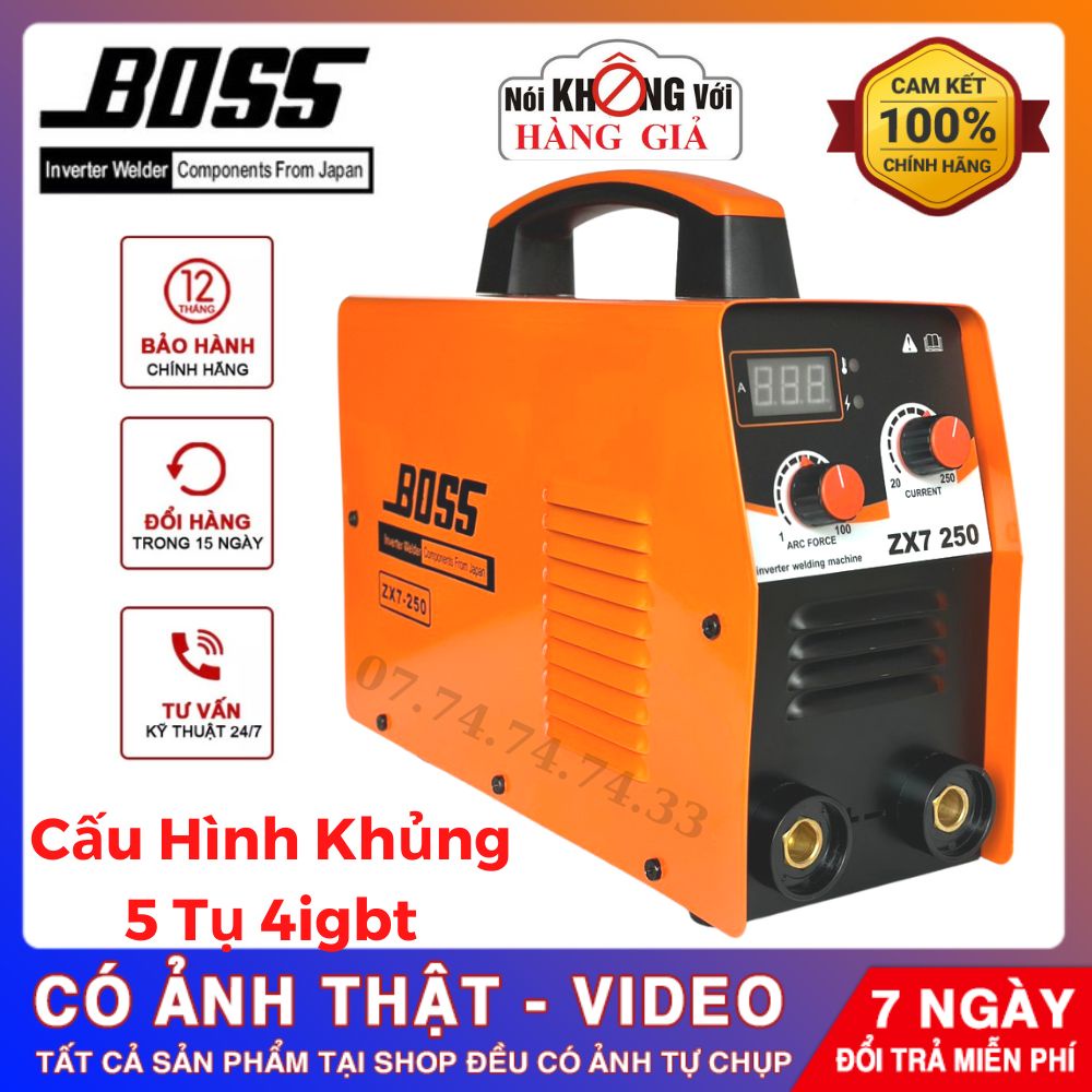 Máy hàn Boss ZX7 250a hàng công ty chính hãng, Máy hàn điện tử cao cấp chuyên dùng cho thợ hàn