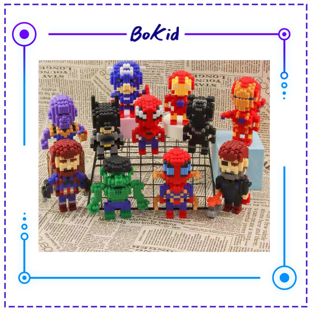 Khối Lego xếp hình Nhân Vật Hoạt Họa 3D siêu anh hùng Dễ Thương giúp bé phát triển trí tuệ