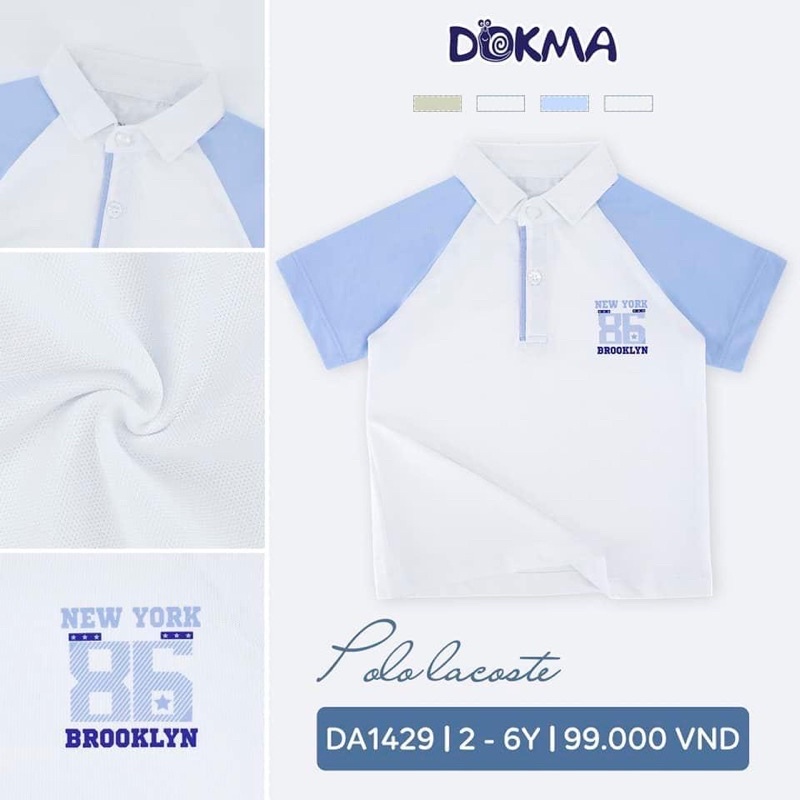 Áo POLO Có Cổ Dokma Cho Bé 2-6y mẫu mới 2023