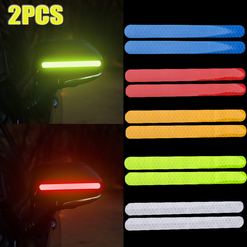 Bộ 2 Miếng Dán Phản Quang Cảnh Báo An Toàn Chống Va Chạm Cho Gương Chiếu Hậu Xe Hơi DIY