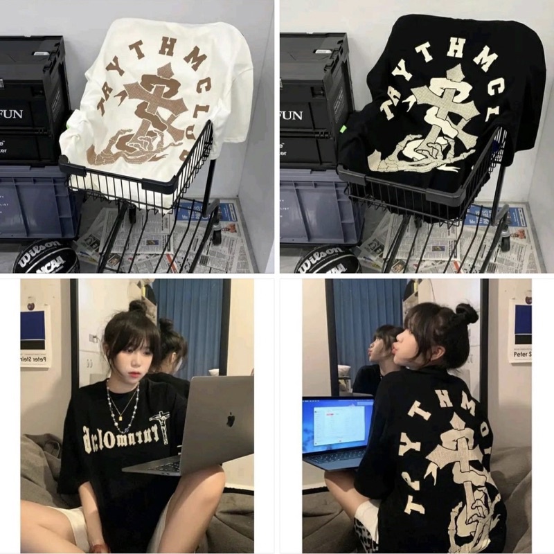 Áo phông cotton tay lỡ IN THÁNH GIÁ siêu hot —- Bongstore M49-