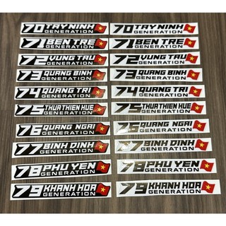 Tem 63 tỉnh thành dán xe máy