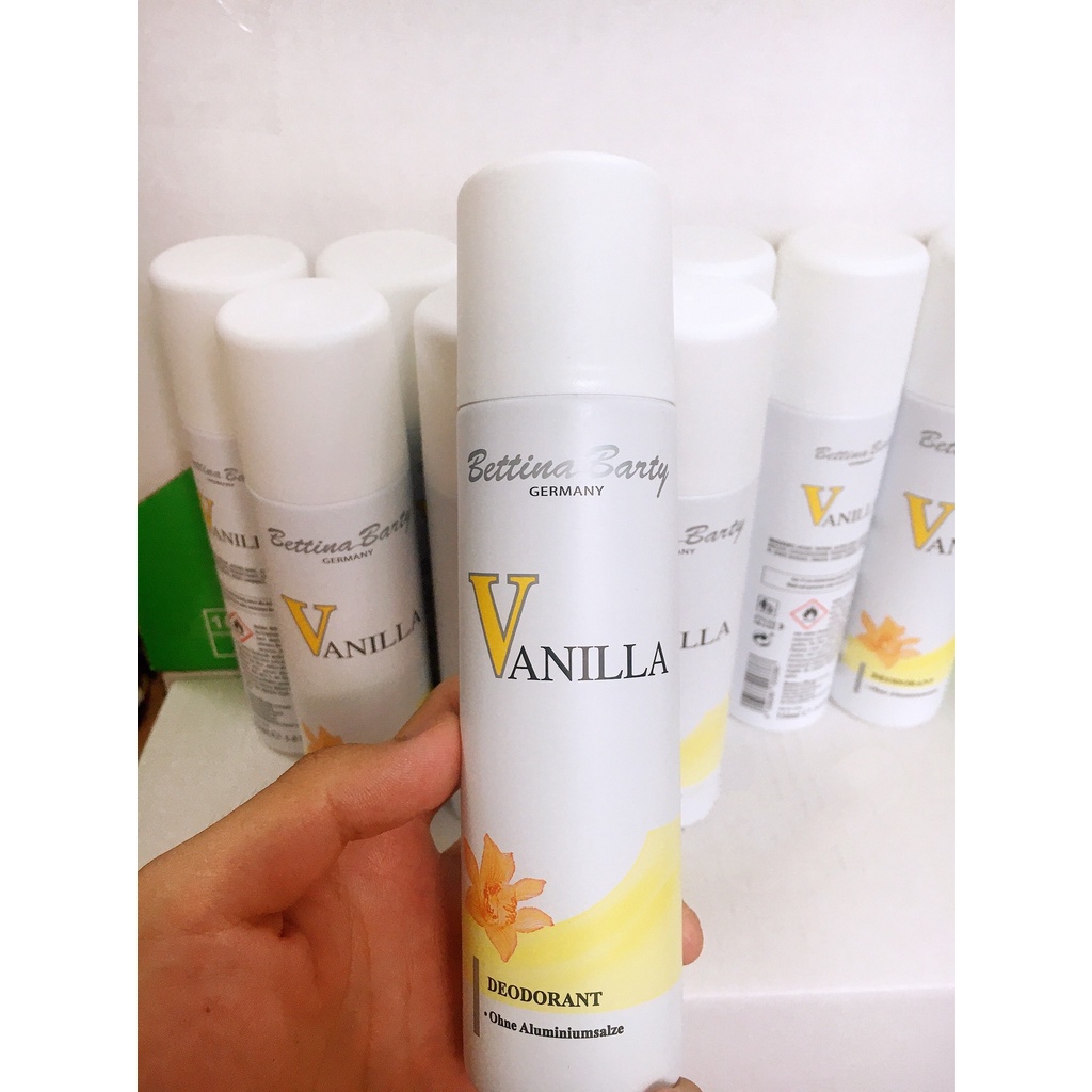 Xịt body khử mùi Bettina Barty hương Vani hàng Đức nhập khẩu chính hãng chai 150ML