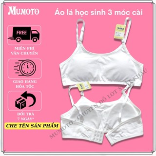 Áo lót học sinh cotton mút mỏng 3 móc không gọng mút mỏng tháo rời dây áo ngực SK033 - MUMOTO