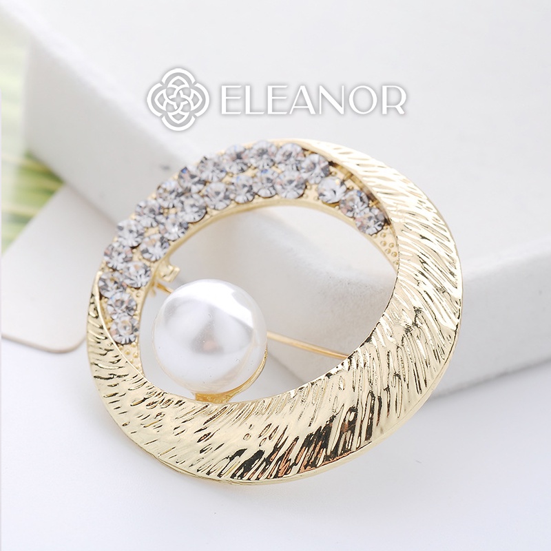 Ghim cài áo nữ Eleanor Accessories hình elip đính đá phụ kiện trang sức 5270