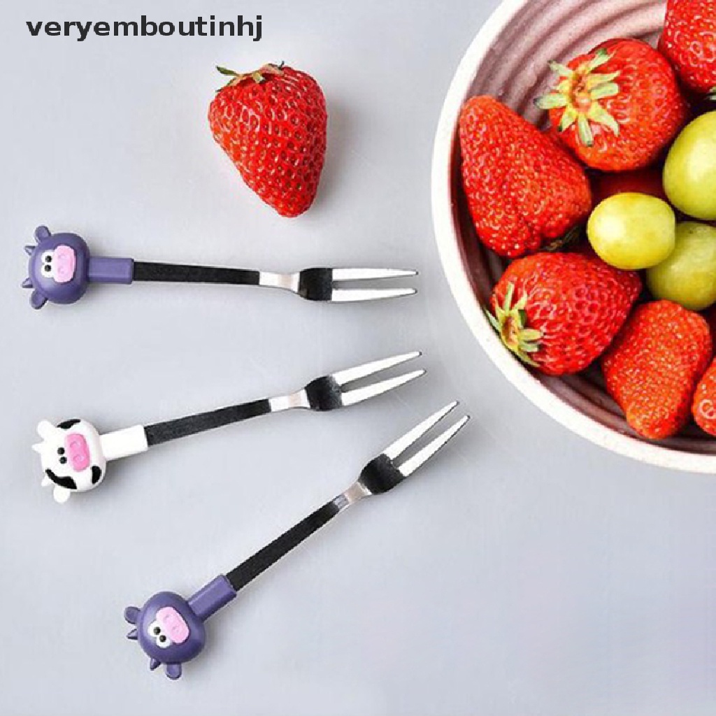 Set 6 Nĩa Ăn Trái Cây Kèm Giá Đỡ Bằng Thép Không Gỉ Tiện Dụng