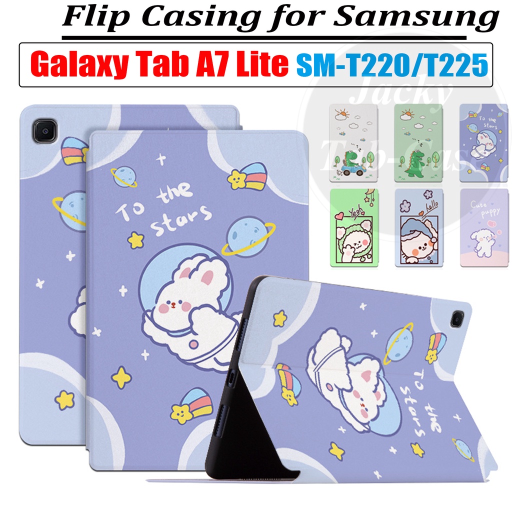 Bao Da PU Máy Tính Bảng Nắp Lật Kiêm Giá Đỡ Cho Samsung Galaxy Tab A7 Lite 8.7 "SM-T225 SM-T220 SM-T