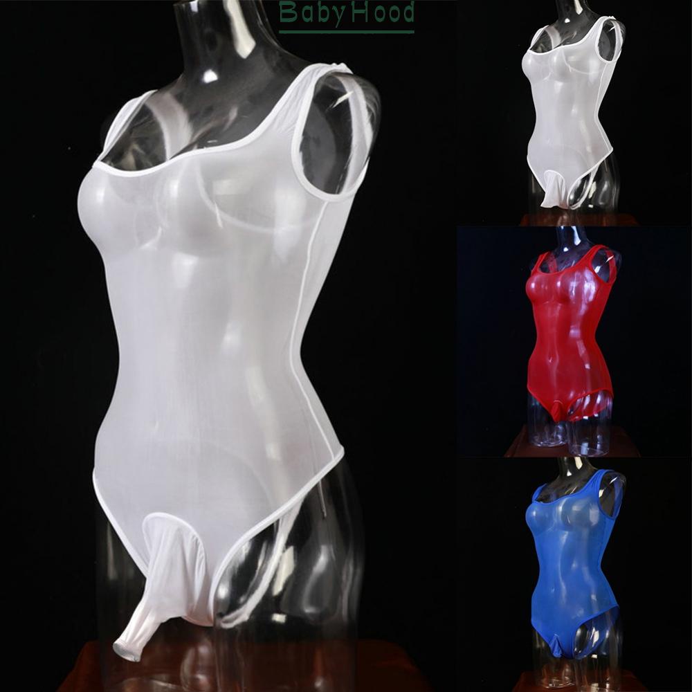 Bodysuits Jumpsuits Man Mesh Oil Shiny See Through Sexy Sheer Stocking#BBHOOD