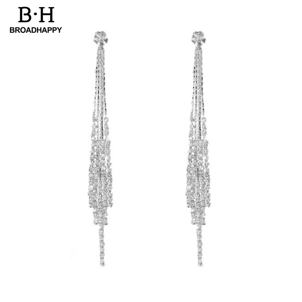 1 Đôi Bông Tai Tua Rua Đính Đá Thời Trang