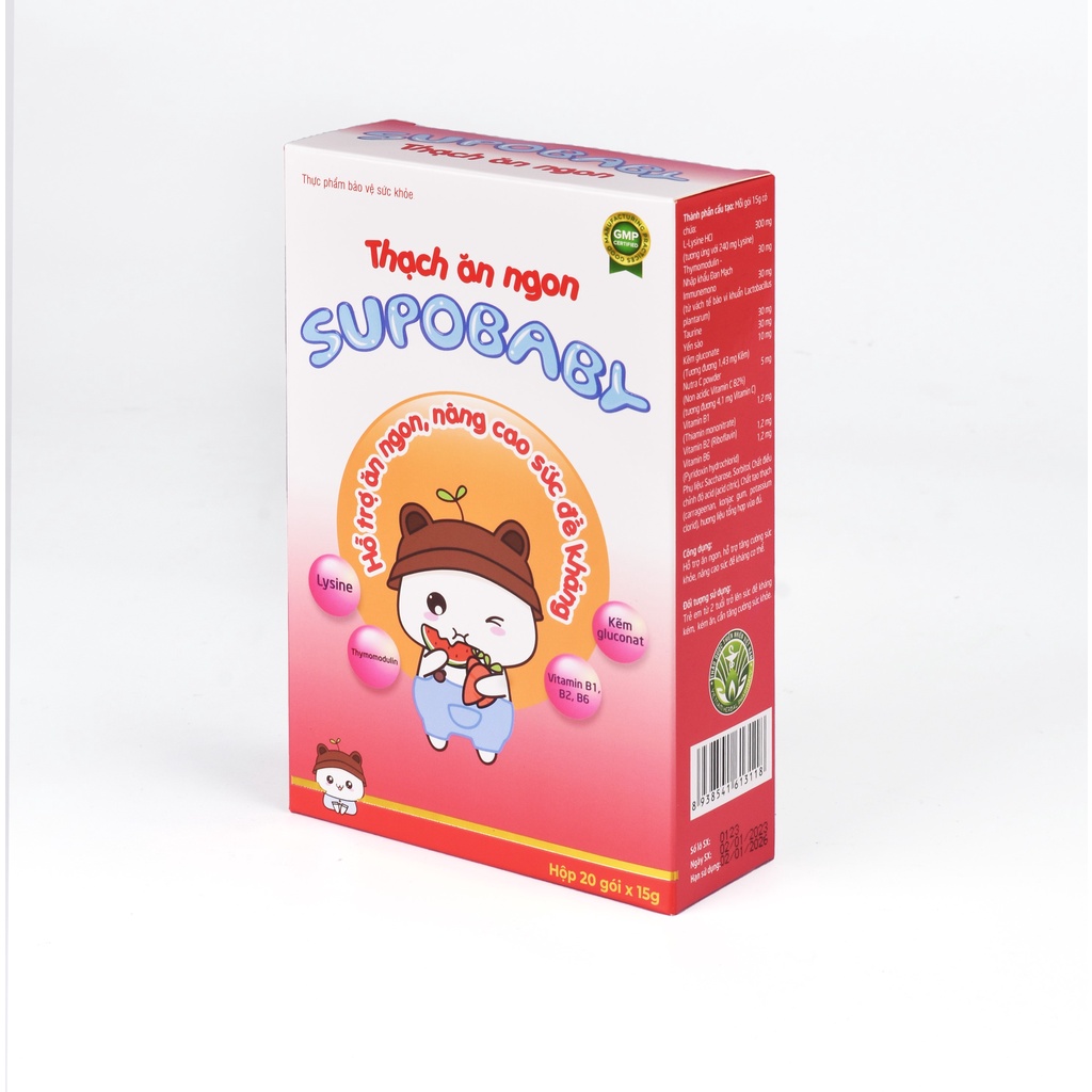 Combo 2 Hộp Thạch dinh dưỡng SUPOBABY giúp bé ăn ngon, tiêu hóa tốt, hỗ trợ nhuận tràng, phát triển chiều cao vượt trội
