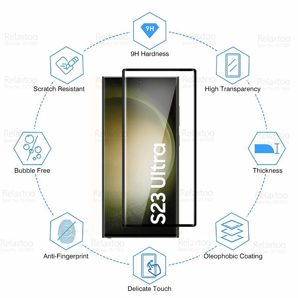 Kính Cường Lực 9D Bảo Vệ Camera S23 Ultra 2To1 Cho Samsung Galaxy S23Ultra S 23 5G 6.8 "SM-S918B