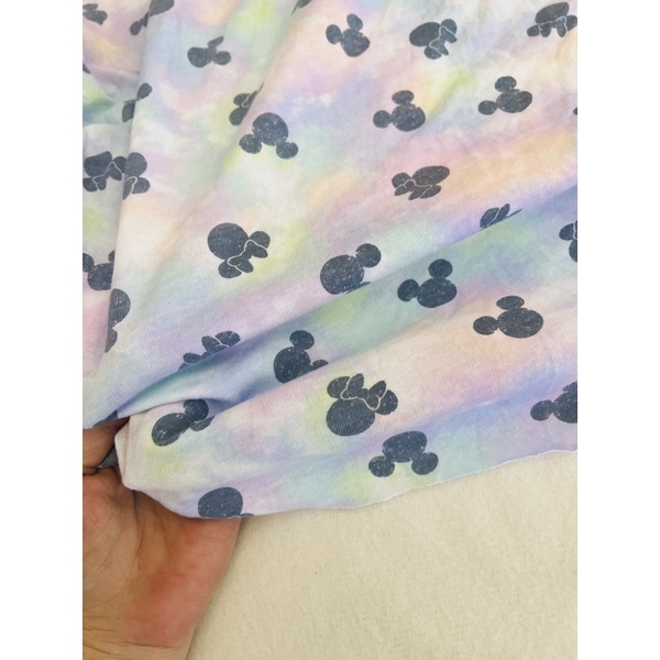 Vải thun cotton 2c Hàn loang hình mickey