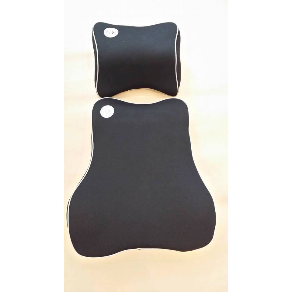 HÀNG XỊN Lucky Bobi - Bộ gối tựa đầu và tựa lưng cao su non cao cấp siêu đàn hồi trên ô tô, chống đau mỏi lưng gáy.