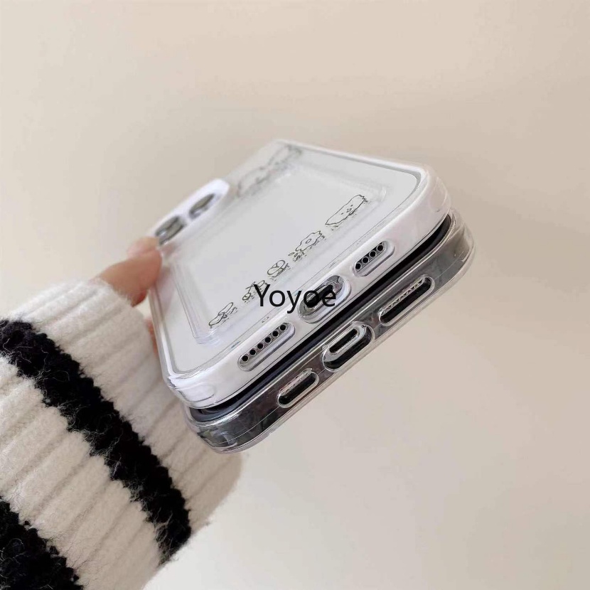 Ốp Điện Thoại Silicone Mềm Trong Suốt Chống Sốc In Hình Hoạt Hình Cho IPhone 14 Plus 11 12 13 14 Pro XS Max X XR 7 8 6 Plus Giá Đỡ