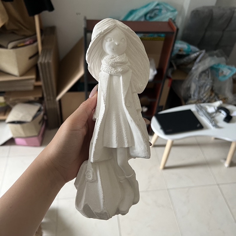 Tô Tượng Thạch Cao Màng Công Chúa Size Đại 18-24cm Kèm Màu Cọ Khay Pha Màu Tượng Thạch Cao Gấu Pooh