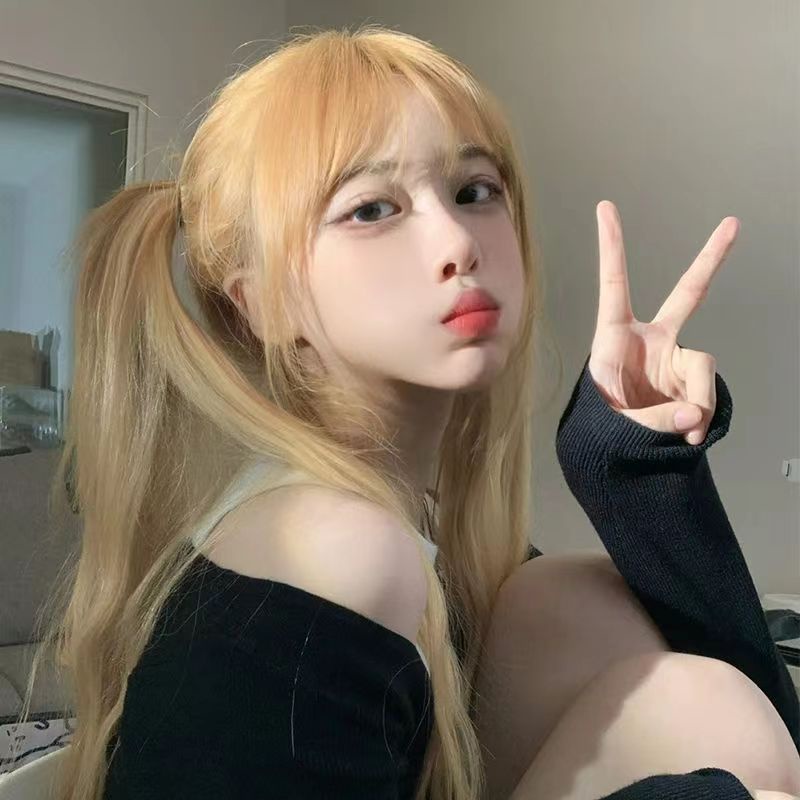 Tóc Giả Dài Thẳng Màu Trắng / Hồng Nhạt Phong Cách Lolita Hàn Quốc Cho Nam Nữ