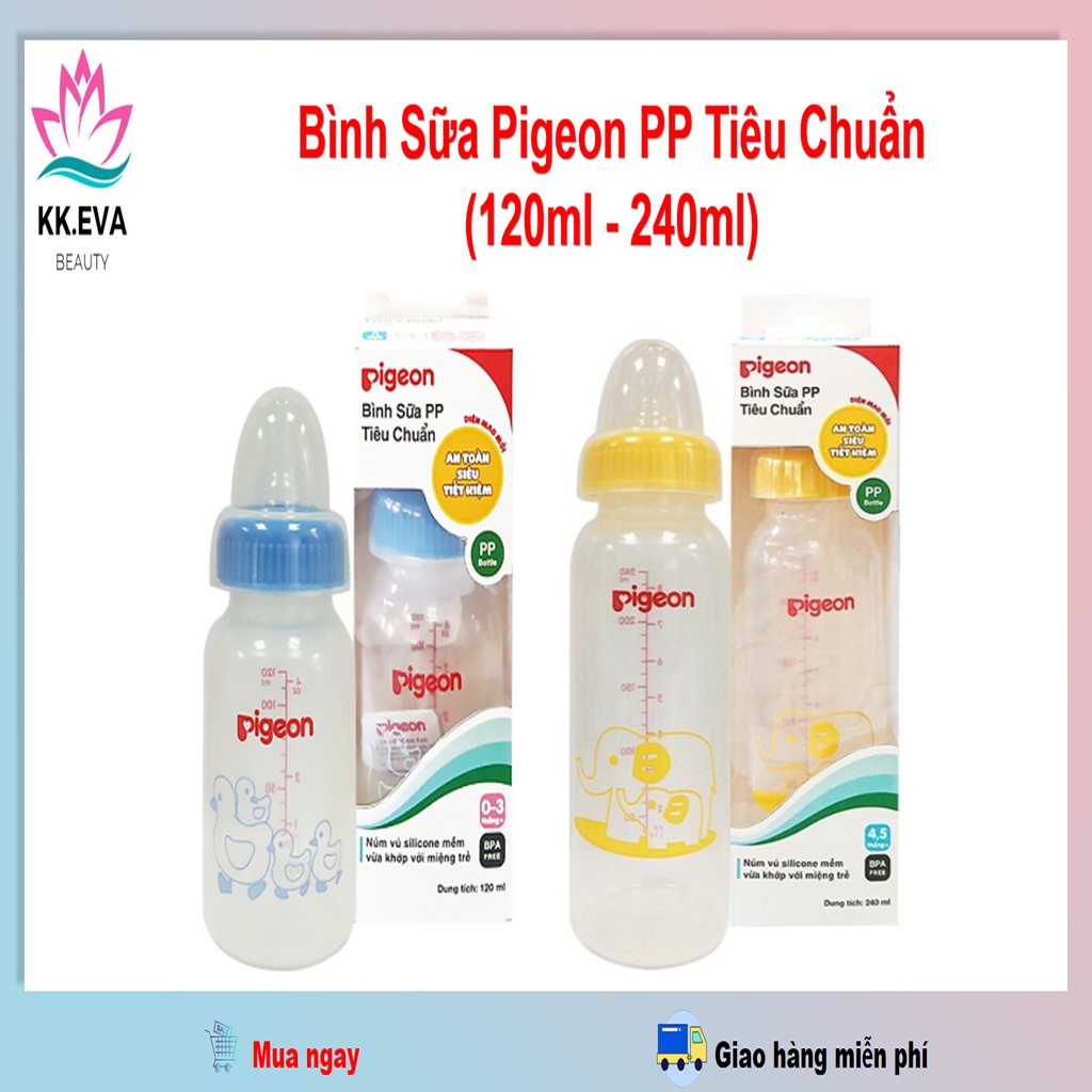 Bình Sữa Pigeon PP Tiêu Chuẩn (120ml - 240ml)