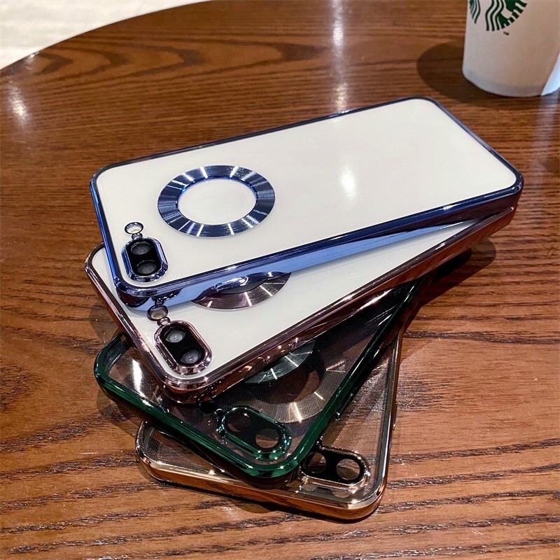 Ốp silicon trong viền vuông hở táo bảo vệ camera sang trọng fullbox iphone 6 6s 6plus 6splus 7 8 7plus 8plus plus