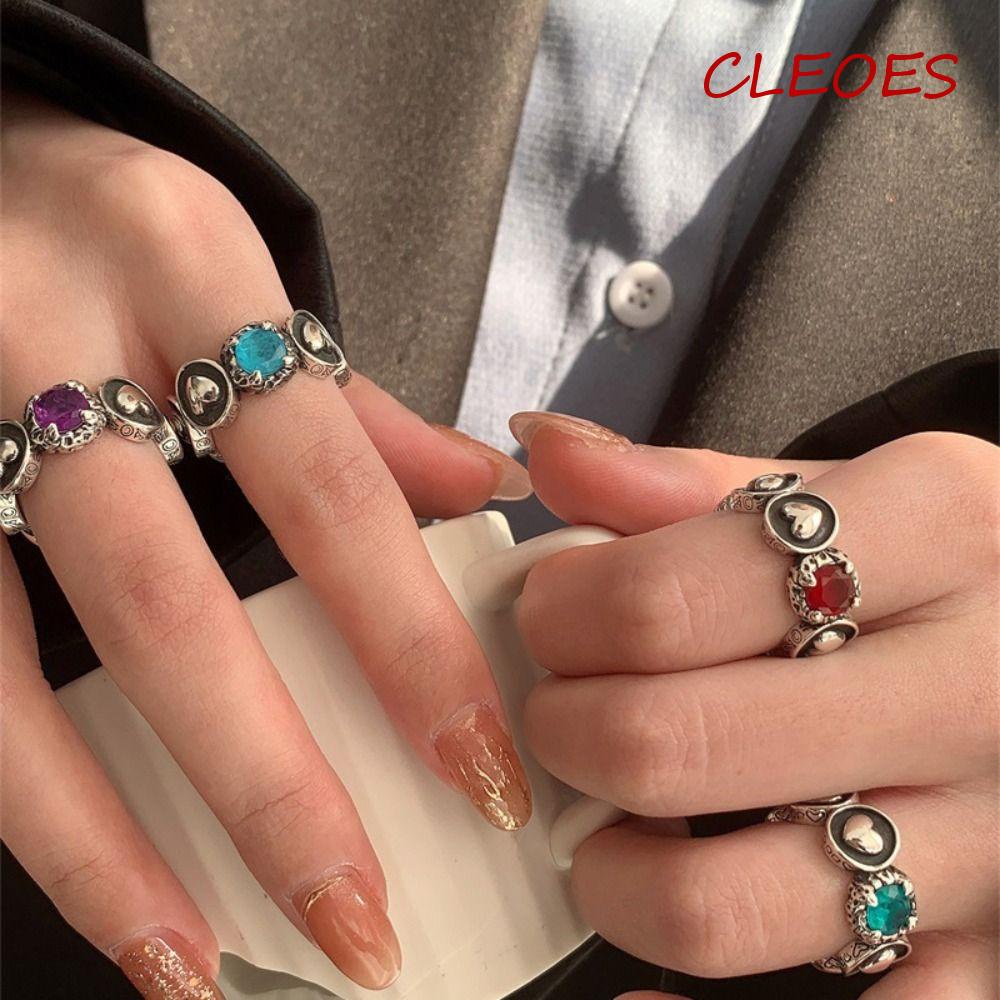 Nhẫn Hở Họa Tiết Hình Học Phong Cách Vintage Thời Trang Sang Trọng Cho Nữ