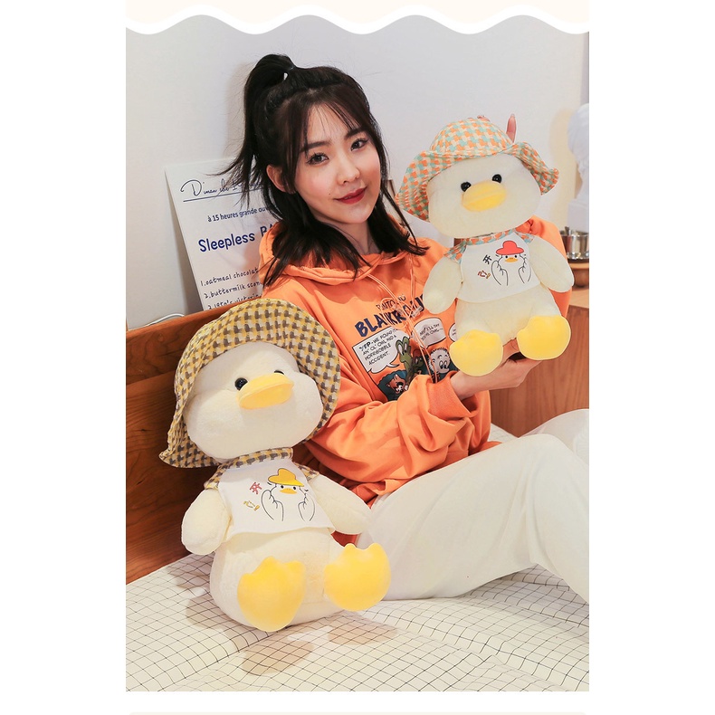 Mới Thú Nhồi Bông Hình Chú Vịt Đội Mũ Dễ Thương