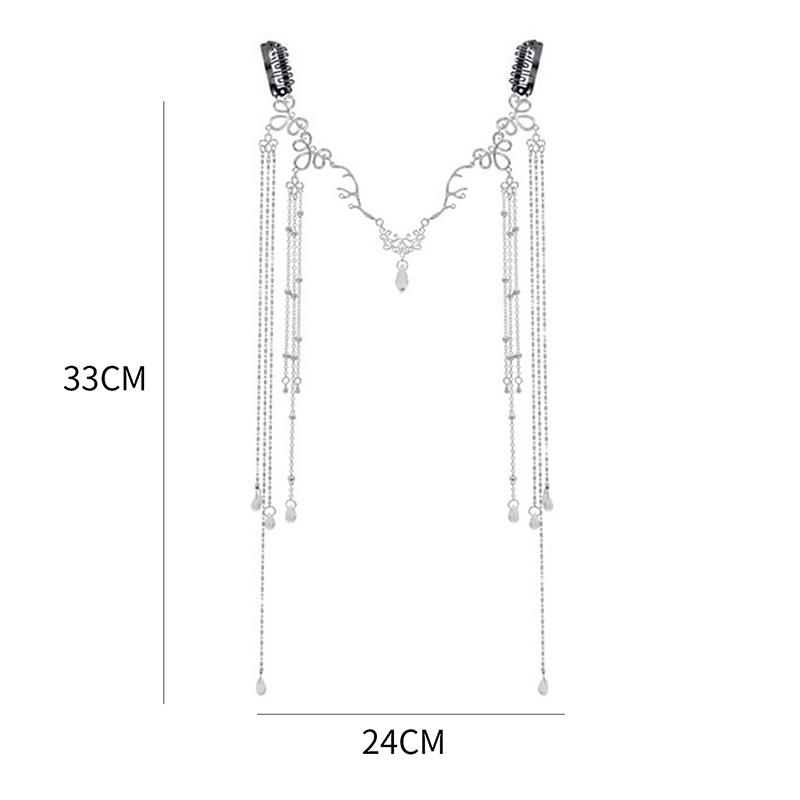 Trâm Cài Tóc Dáng Dài Đính Đá Pha Lê Hình Giọt Nước Phong Cách Trung Hoa Cổ Điển Cho Nữ