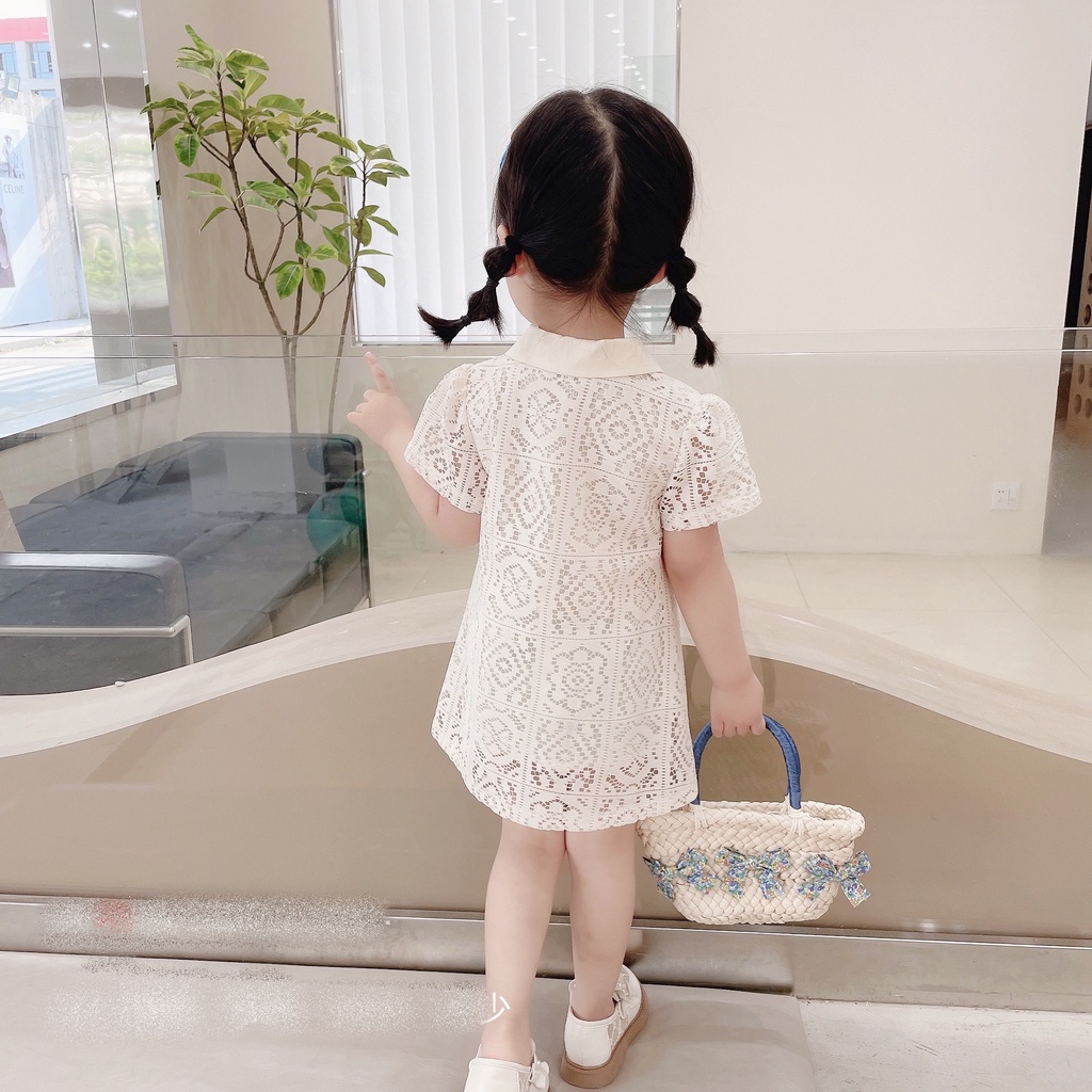 Váy bé gái ren phom suông hình thỏ đáng yêu 9kg đến 25kg