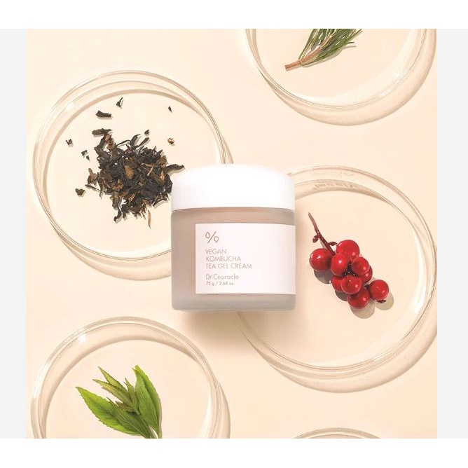 Kem dưỡng ẩm làm sáng da, chống lão hóa thuần chay Dr.Ceuracle Vegan Kombucha Tea Gel Cream 75g