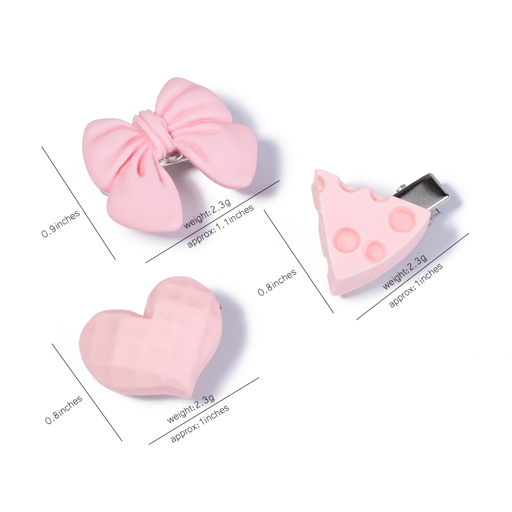 Set 5 Kẹp Tóc Nơ Trái Tim Hoạt Hình Dễ Thương Cho Bé Gái