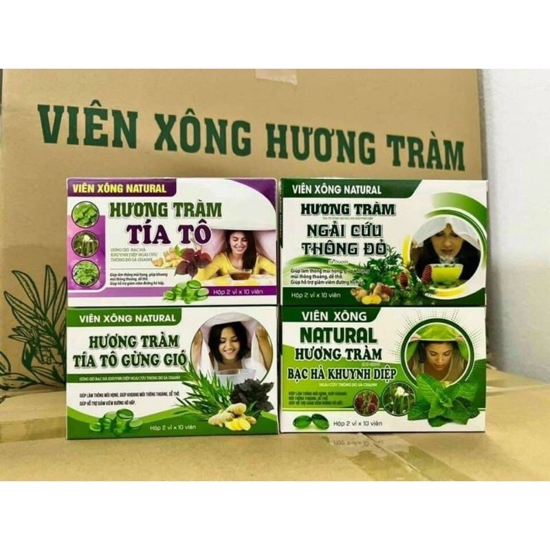 Viên Xông Hơi Hương Tràm Bạc Hà Khuynh Điệp Naturl hộp 2 vỉ 20 viên