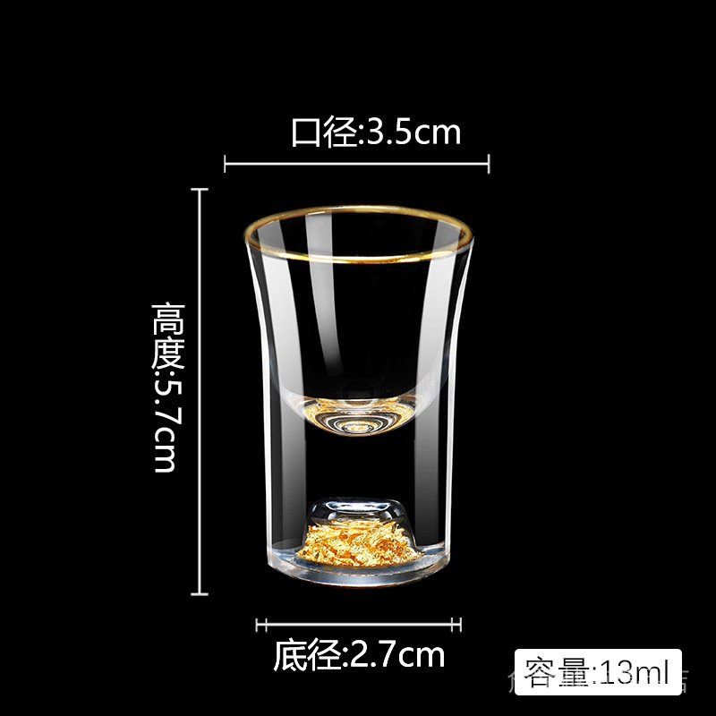 B...Jinshan Bộ Ly Thủy Tinh Uống Rượu Mini Hình Viên Đạn Màu Trắng Phong Cách Trung Hoa