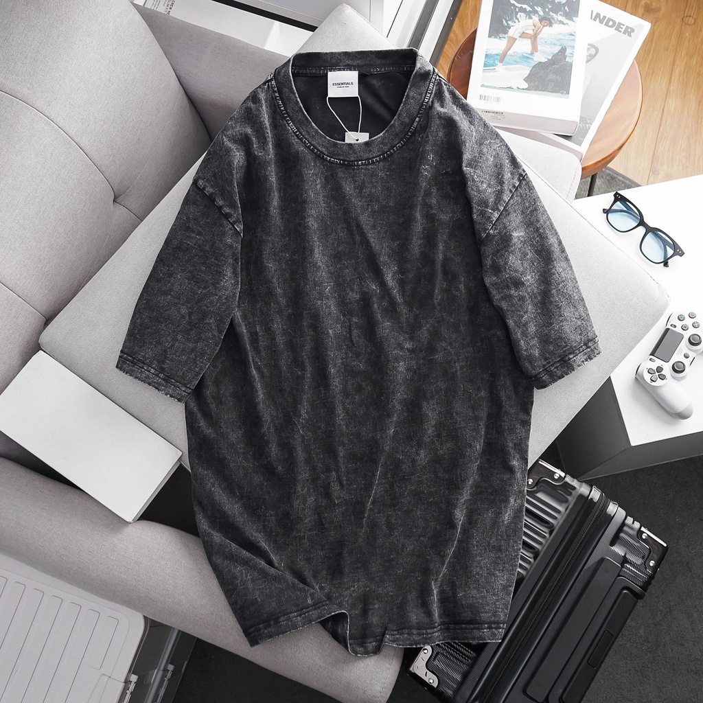 Áo thun  thời trang streets tyle form lỡ, wash màu bụi, cá tính ES6