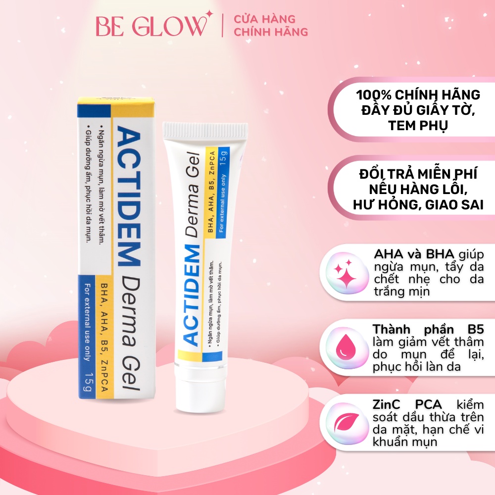 Gel giảm mụn, dưỡng ẩm da ACTIDEM Derma Gel 15gr - Be Glow Beauty
