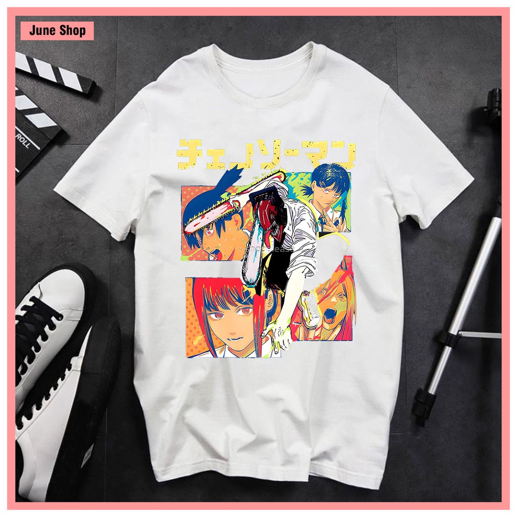 Áo Chainsaw Man - Áo Anime in hình Denji, Makima, Power, Pochita, Aki chất cotton co giãn 4 chiều