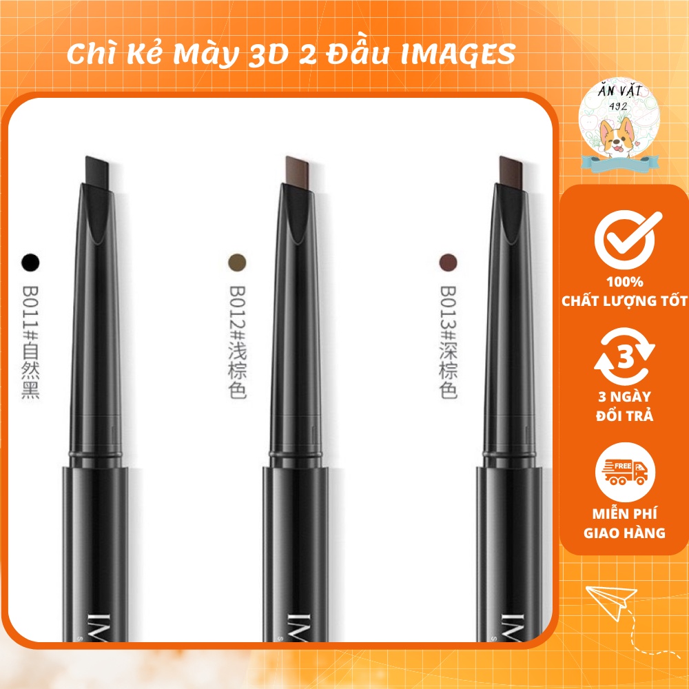 Chì Kẻ Mày 3D 2 Đầu IMAGES Chống Trôi Chống Lem - Ăn Vặt 492