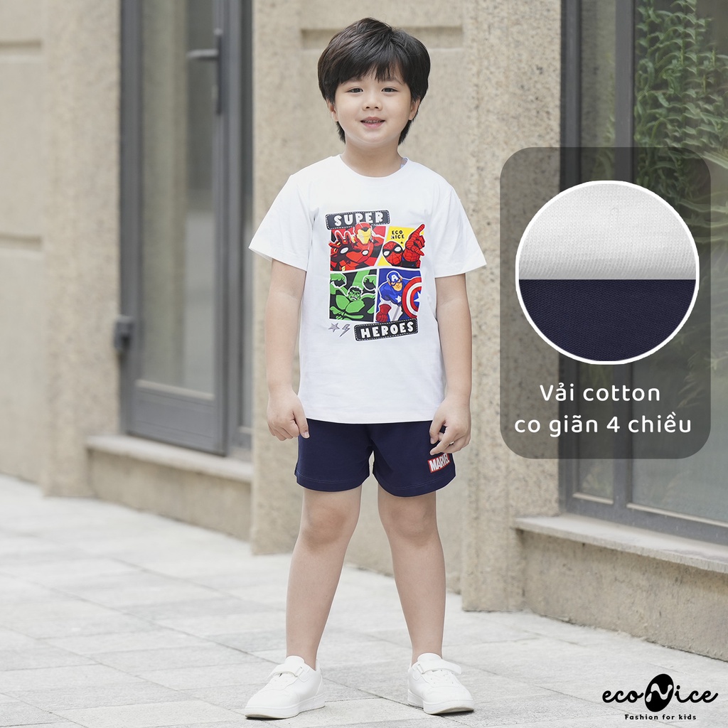 Đồ bộ quần áo thun cotton cho bé trai mặc mùa hè Econice B084. Size đại trẻ em 2, 3, 4, 5, 6, 7, 8, 9, 10, 12 tuổi