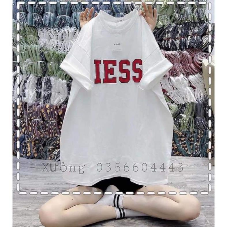 [ Rẻ Vô Địch ] Áo Thun Tay Lỡ 3158 Cotton Khô Nam Nữ Unisex In Chữ IESS
