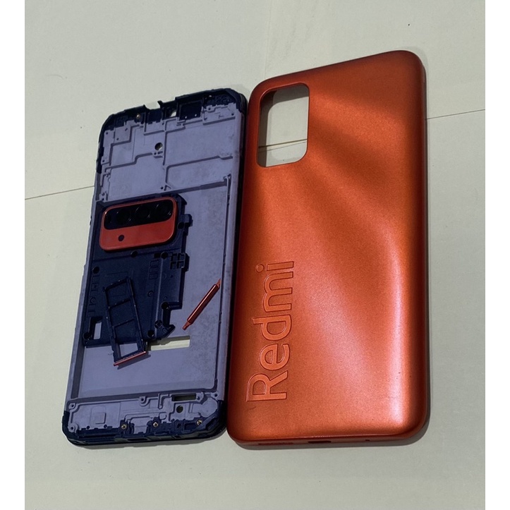.Vỏ thay thế điện thoại Redmi 9T-2021 có luôn kính camera sau , khay sim