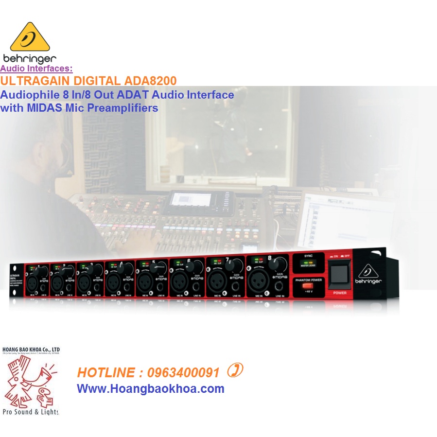 ADA8200 ADAT Audio Interfaces Behringer - Thiết bị ADAT Microphone Behringer