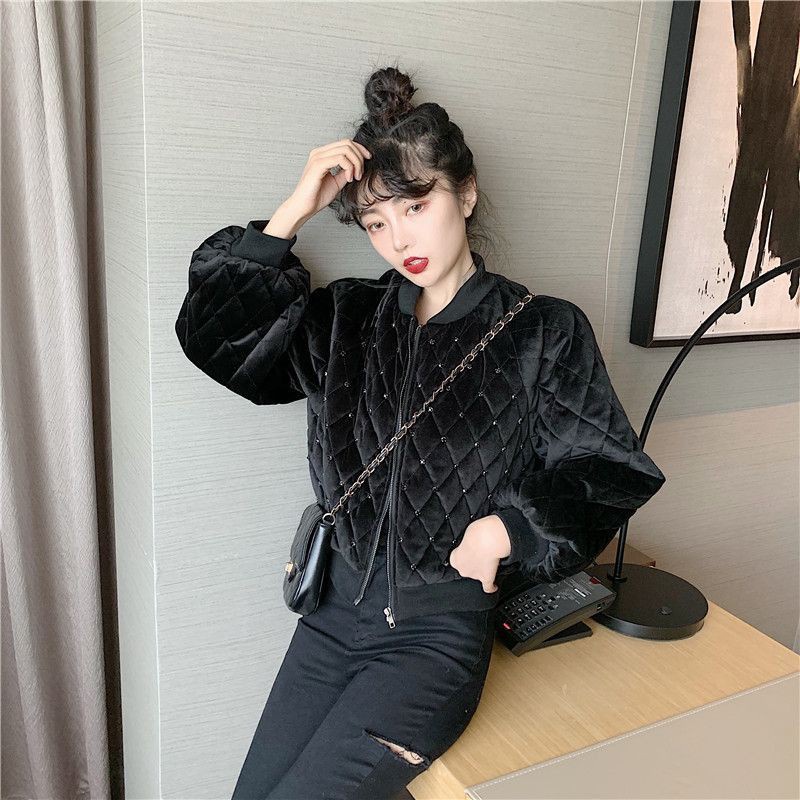 ÁO KHOÁC BOMBER QUẢ TRÁM CHẤT NHUNG QUẢNG CHÂU KÈM HÌNH THẬT - Quảng Châu