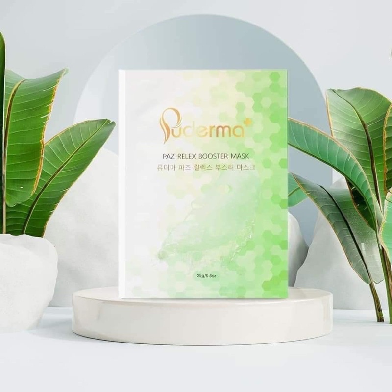 Mặt nạ xanh puderma phục hồi cấp ẩm da hộp 10 miếng