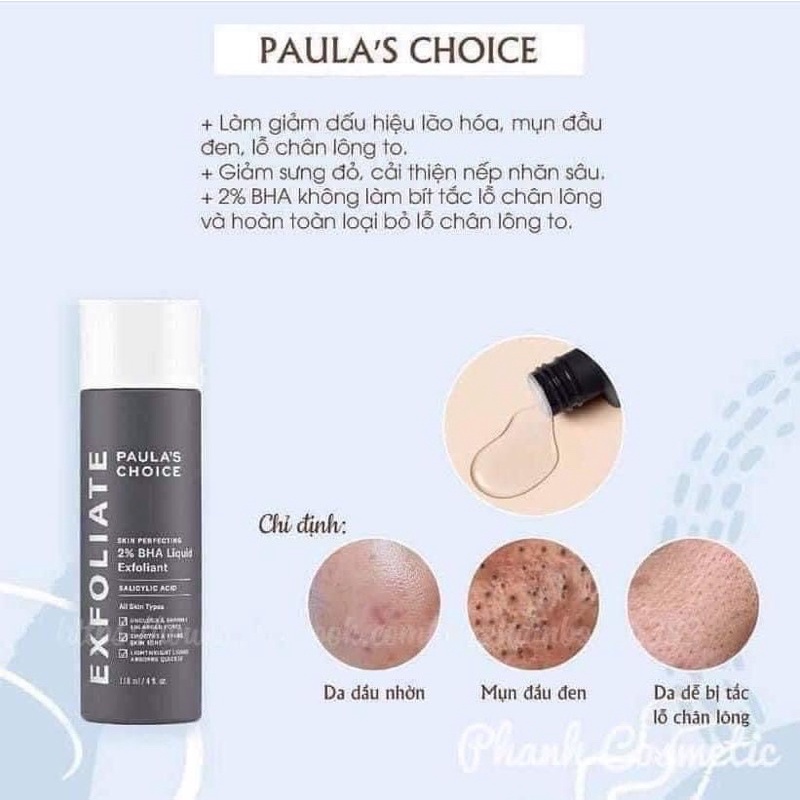 Dung dịch loại bỏ tế bào chết Paulas Choice Skin Perfecting 2% BHA Liquid Exfoliant 118 ml