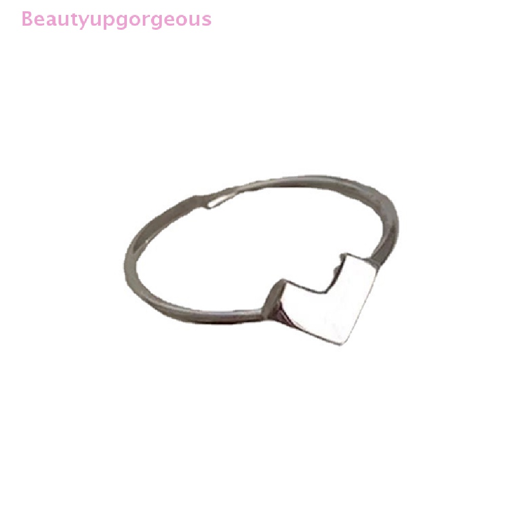 1 Bộ Nhẫn Hở Hình Trái Tim Màu Bạc Thời Trang Đơn Giản Dành Cho Nữ