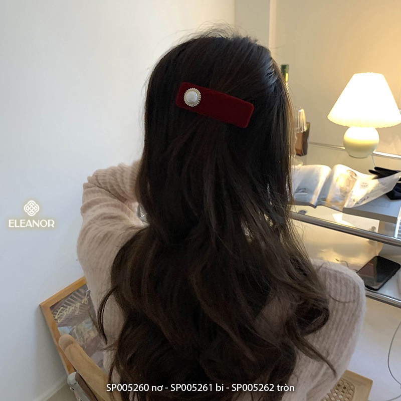 Kẹp tóc nữ Eleanor Accessories hình chữ nhật đính đá ngọc trai nhân tạo phụ kiện tóc 5260