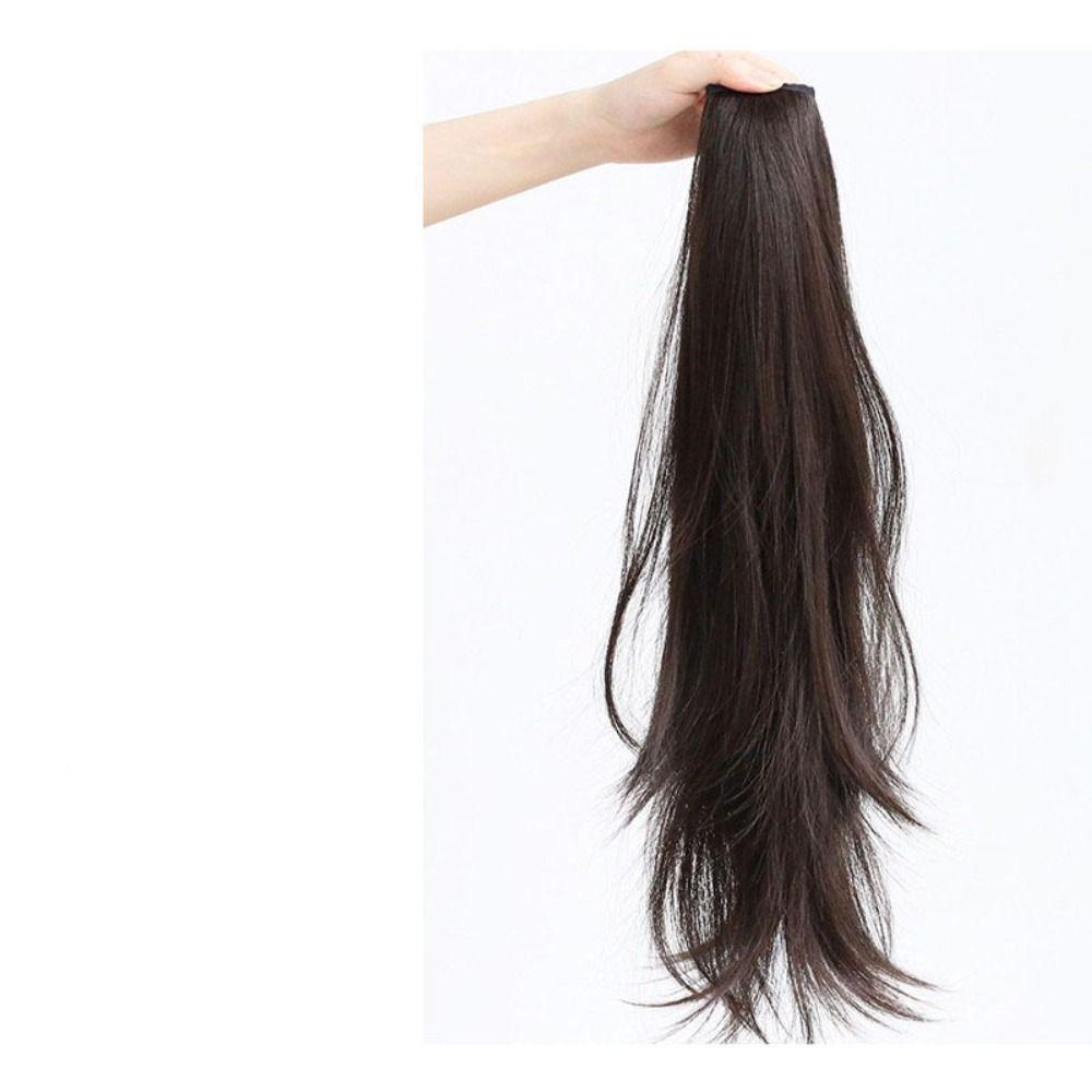 Tóc Giả Đuôi Ngựa Bằng Sợi Tổng Hợp Màu Nâu / Đen Tự Nhiên