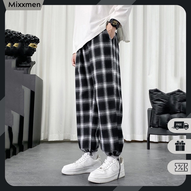 Quần Jogger Nam Hot Trend Kẻ Sọc Caro Form Rộng Dây Rút Phong Cách Thời Trang Mixxmen QUAN NAM 137V1