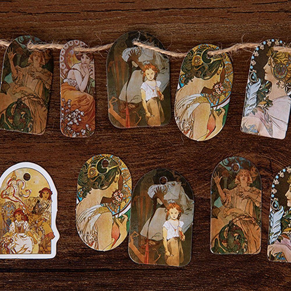 Bộ Sticker Dán Trang Trí Điện Thoại / Sổ Tay Alphonse Maria Mucha Phong Cách Nhật Bản Độc Đáo DIY