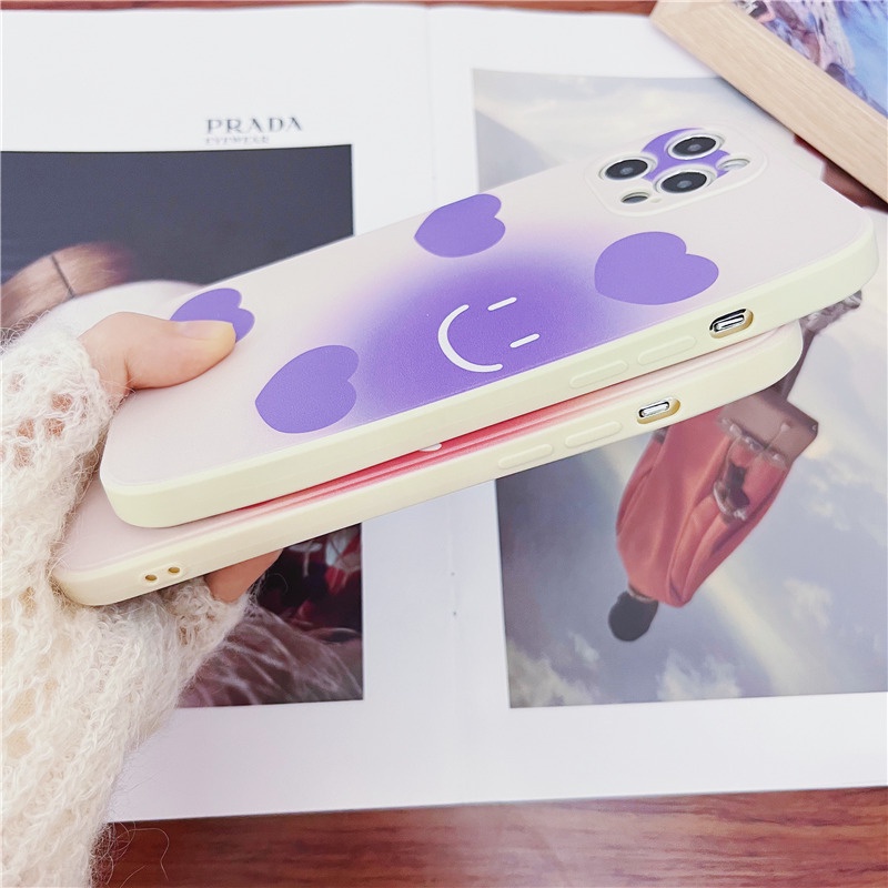 Ốp Điện Thoại Mềm Họa Tiết Trái Tim Màu Hồng/Tím Cho Xiaomi POCO X3 NFC M3 Pro Redmi 10 9 9A 9i 9C Note 10 8 9 9S Pro 4G