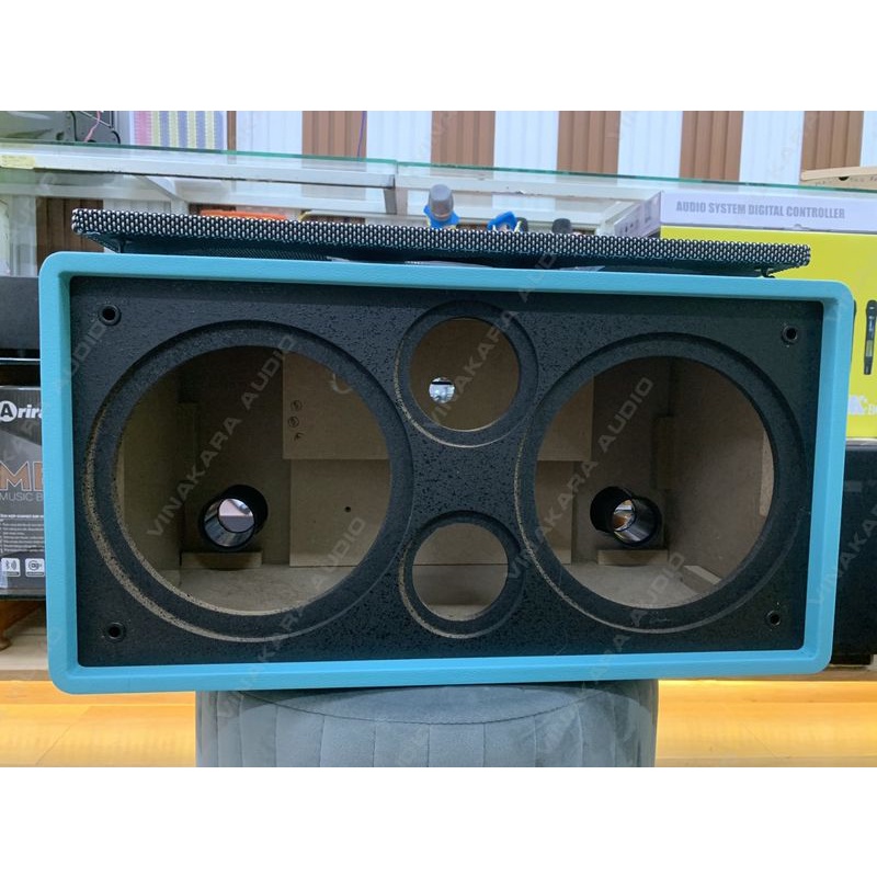 Vỏ thùng loa kéo xách tay 2 tấc đôi K10, loại đẹp, chất lượng, màu ngẫu nhiên + kèm tay xách, KT:56X27X27CM