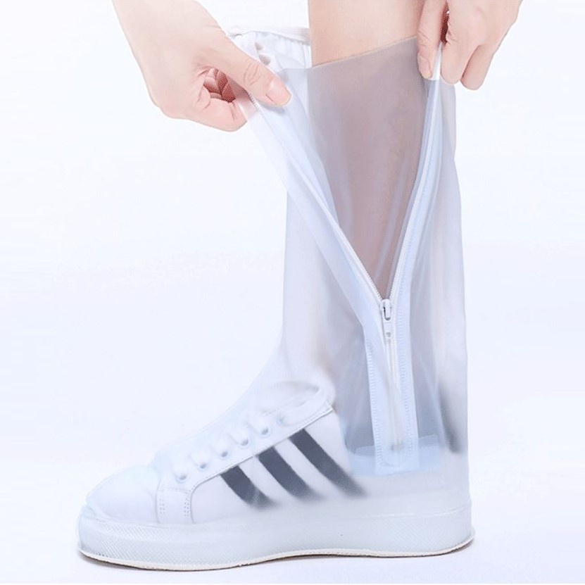 Ủng Đi Mưa, Ủng Bọc Giày Đi Mưa Cổ Cao Đế Cao Su Chống Trơn Trượt Cao Chất Liệu Nhựa PVC Cao Cấp
